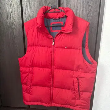 TOMMY HILFIGER 레드 다운 베스트 L 사이즈