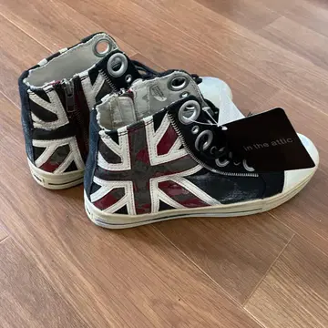 in the attic 유니언 잭 하이컷 스니커즈 택 포함