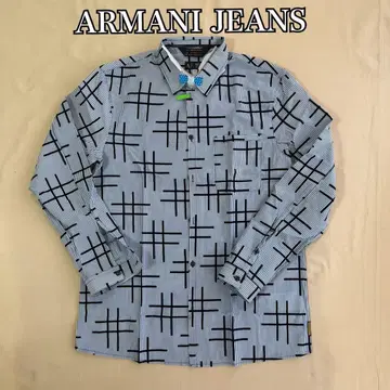 ARMANI JEANS 아르마니진스 올 패턴 스트라이프 긴팔 셔츠 남성용