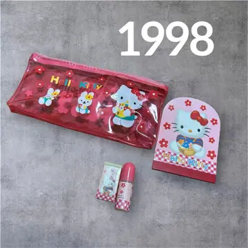 레트로 산리오 헬로키티 펜 케이스 1998년 잡화 세트 헤이세이 레트로