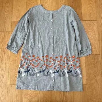 [ 인기 ] graniph 그라니프 꽃 패턴 원피스 그레이 코튼 100%