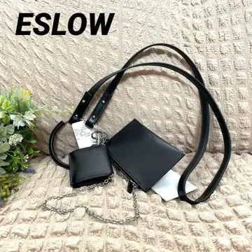 ESLOW 숄더백 블랙 미니 파우치 코인 케이스 스픽 앤 스팬