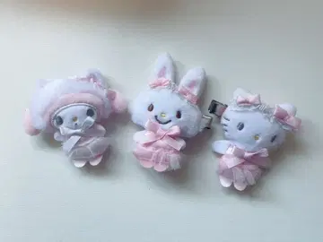 화이트 고양이 발레리나 시크릿 헤어 클립 키티 마이멜로디 위시미멜
