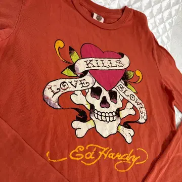 Ed Hardy 에드하디 오렌지 롱티 스컬 여성용 Msize