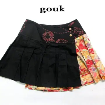 MY2565 gouk 고우쿠 플리츠 스커트 일본풍 패턴 랩 스커트