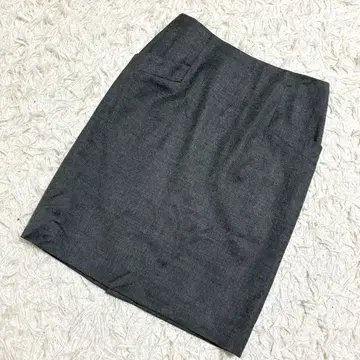 ESPIE 타이트 스커트 모혼합 사이드 포켓 무지 심플 그레이