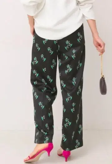 스픽 앤 스팬 꽃무늬 와이드 팬츠 36 일본제