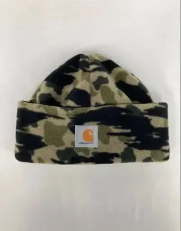 Carhartt 카모 패턴 니트 모자 프리 사이즈 플리스 원단