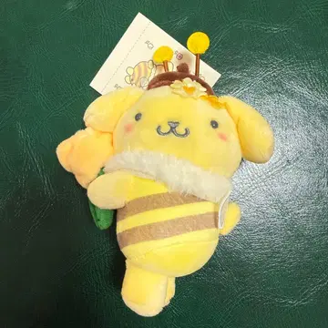 산리오 마스코트 홀더 꽃을 아주 좋아하는 벌 씨 폼폼푸딩 푸딩