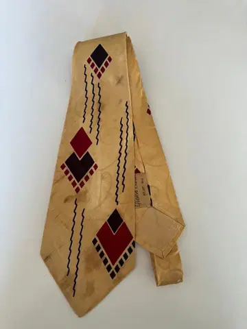 50s 로카빌리 Glenn Barle 골드 넥타이 기하학 패턴