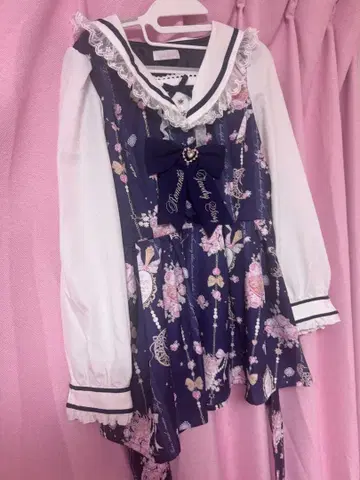 LIZLISA 주얼리 패턴 셋업 네이비