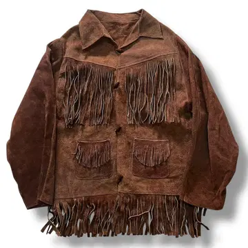 80s 90s 빈티지 스웨이드 가죽 자켓 프린지 웨스턴