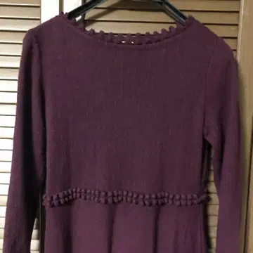 시빌라 니트 원피스 보르도 A라인 플레어