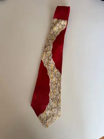 미국 빈티지 로카빌리 기하학 패턴 넥타이