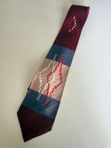 BRENT 기하학 패턴 넥타이 50년대 빈티지 로카빌리 피프티즈