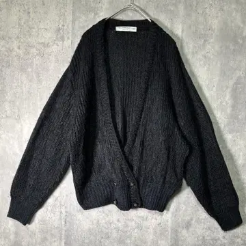 고급 영국제 모헤어 니트 가디건 블랙