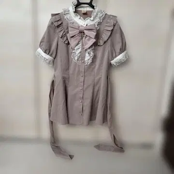 시크릿 허니 액세서리 리본 레이스 프릴 반팔 셋업 핑크