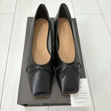 새상품 스퀘어 발레 슈즈 플랫 블랙 37