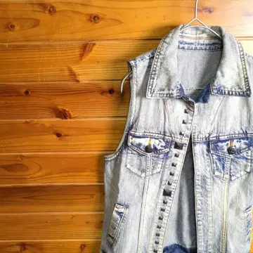 G 데님 자켓 데님 자켓 커버올 데님 베스트 M 구제 의류