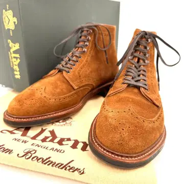 Alden Brick + Mortar 별주 탱커 부츠 스웨이드 브라운