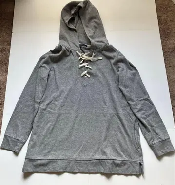 [ GAP ] 후드 부착 그레이 후드티 긴 길이 사이즈 L