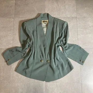 90s 빈티지 더블 자켓 숏 기장 그린 고급 일본제