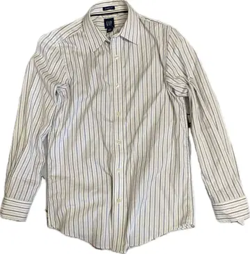 90s GAP 네이비 택 스트라이프 긴팔 셔츠 화이트