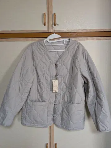 무인양품 경량 포켓터블 노카라 퀼팅 자켓 XL
