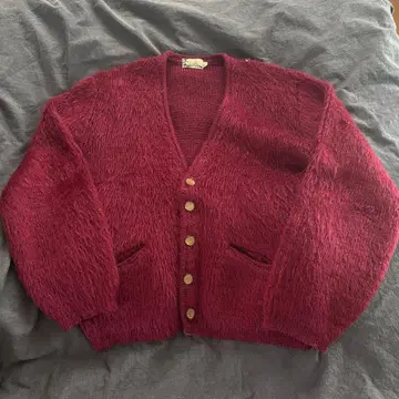 60s 모헤어 가디건 긴 털 brent 그런지 모헤어 가디건