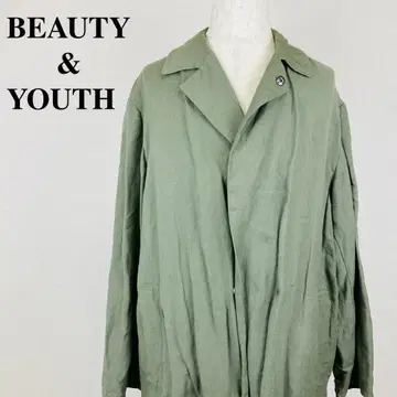 BEAUTY&YOUTH 린넨 코트 카키 루즈핏 L 0049-A