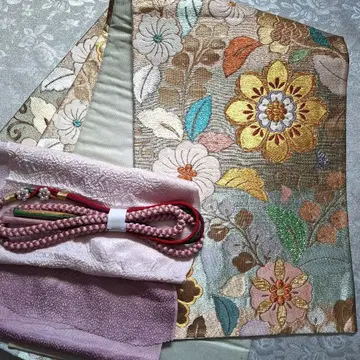 [ 26017 ] 후리소데용 후쿠로 오비 3종 세트 순수 실크 전통