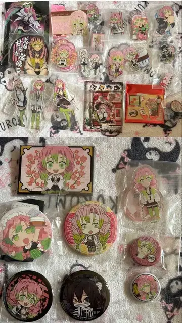 귀멸의 칼날 칸로지 미츠리 아크릴 스탠드 캔뱃지 세트