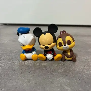 디즈니 미키 도날드 칩 피규어 3개 세트 어깨 쿵