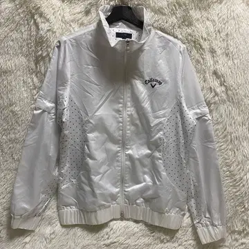 미사용 캘러웨이 2WAY 윈드 브레이커 화이트 LL 사이즈