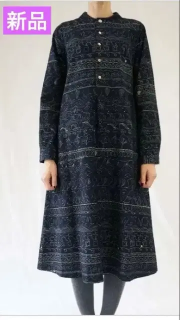 새상품 팔라스 팰리스 인디고 사라사 패턴 원피스