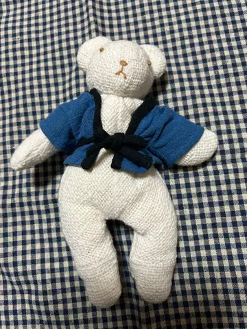 익구염직연구소 오가닉 코튼 손뜨개 봉제 인형 옷 갈아입기 곰