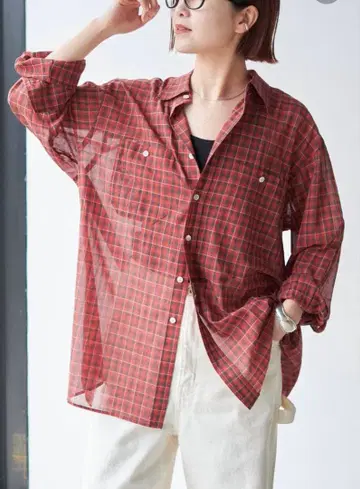 스픽 앤 스팬 코튼 보일 체크 셔츠