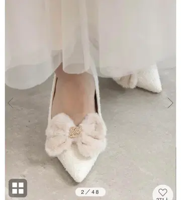 새상품급 RANDA 2WAY 퍼 리본 부품 펌프스