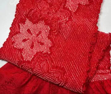 w-264 순수 실크 오비 장식 천 총 조임 자수 후리소데 벚꽃 빨간색