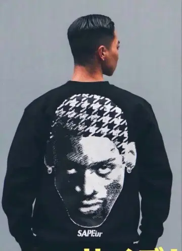 SAPEur HOUNDS TOOTH HEAD CREWSWEAT 블랙