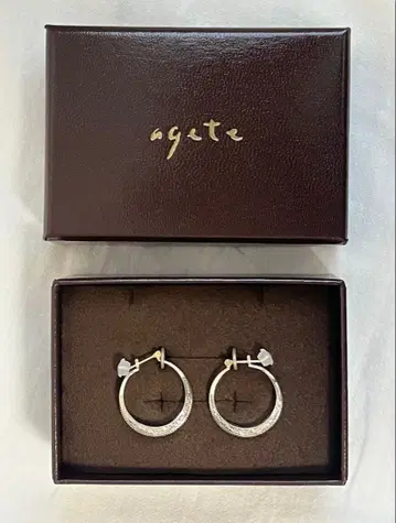 [새상품급] agete 아가트 실버 10k 후프 귀걸이