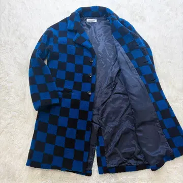 [ 컨디션 최상 ] DISCOVERED 보아 체스터 코트 블록 체크 롱