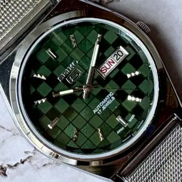 세이코 5 오버홀 완료 데이데이트 자동 와인딩 빈티지 70S 그린