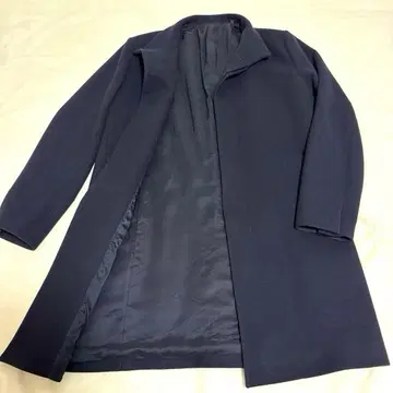 theory 스탠드 카라 코트 네이비 M