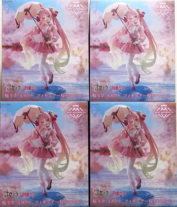 벚꽃 미쿠 AMP+ 피규어 ~벚꽃 드레스ver.~ 4개 세트