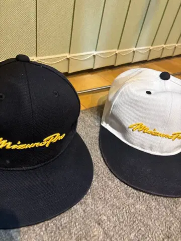 Mizuno Pro 캡 블랙 화이트 2세트