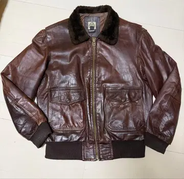 R&R 90s 천연 가죽 G-1 가죽 자켓 브라운 40M/M