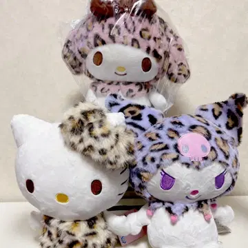 산리오 캐릭터즈 레오파드 무늬 인형 BIG 키티 마이멜로디 쿠로미