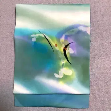 무지개 염색 창가 홍고 타이덴시 나고야 오비 청록색 추상 무늬 레어