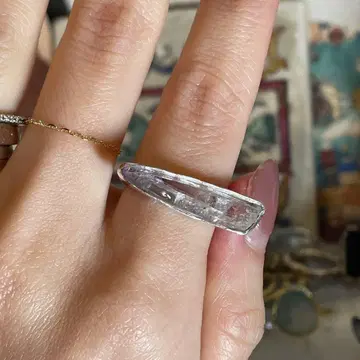 핸드메이드 실버 925 실버 반지 자수정 수정